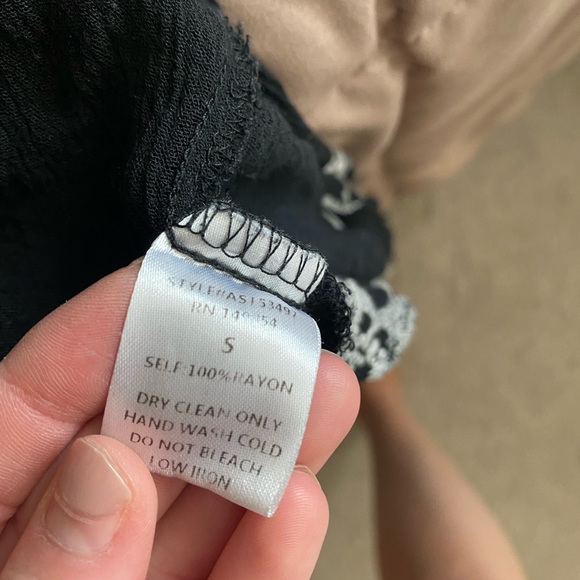 Tie Front Black Floral Top - Picture 3 of 3